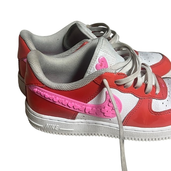 Nike Air Force 1 pink and red Valentine’s Day size 3 - Picture 7 of 13